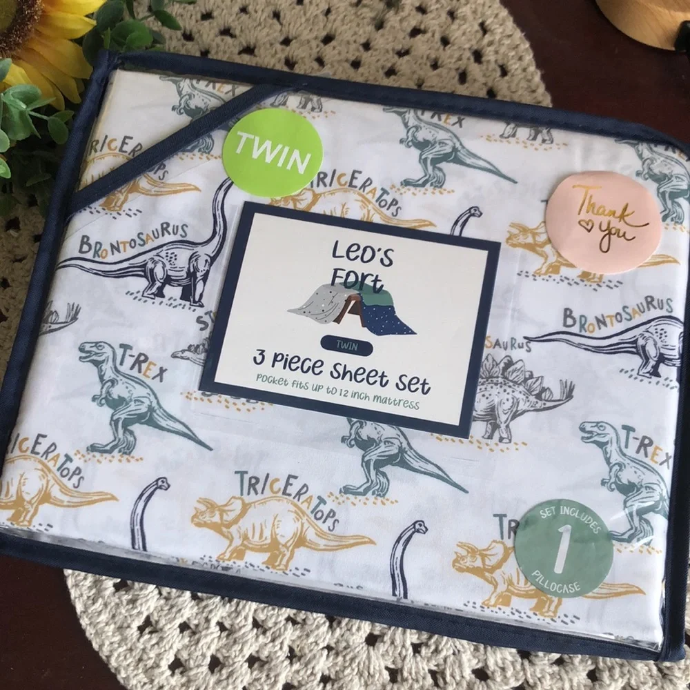 Leo's Fort TWIN Dinosaur 3-Piece Sheet Set